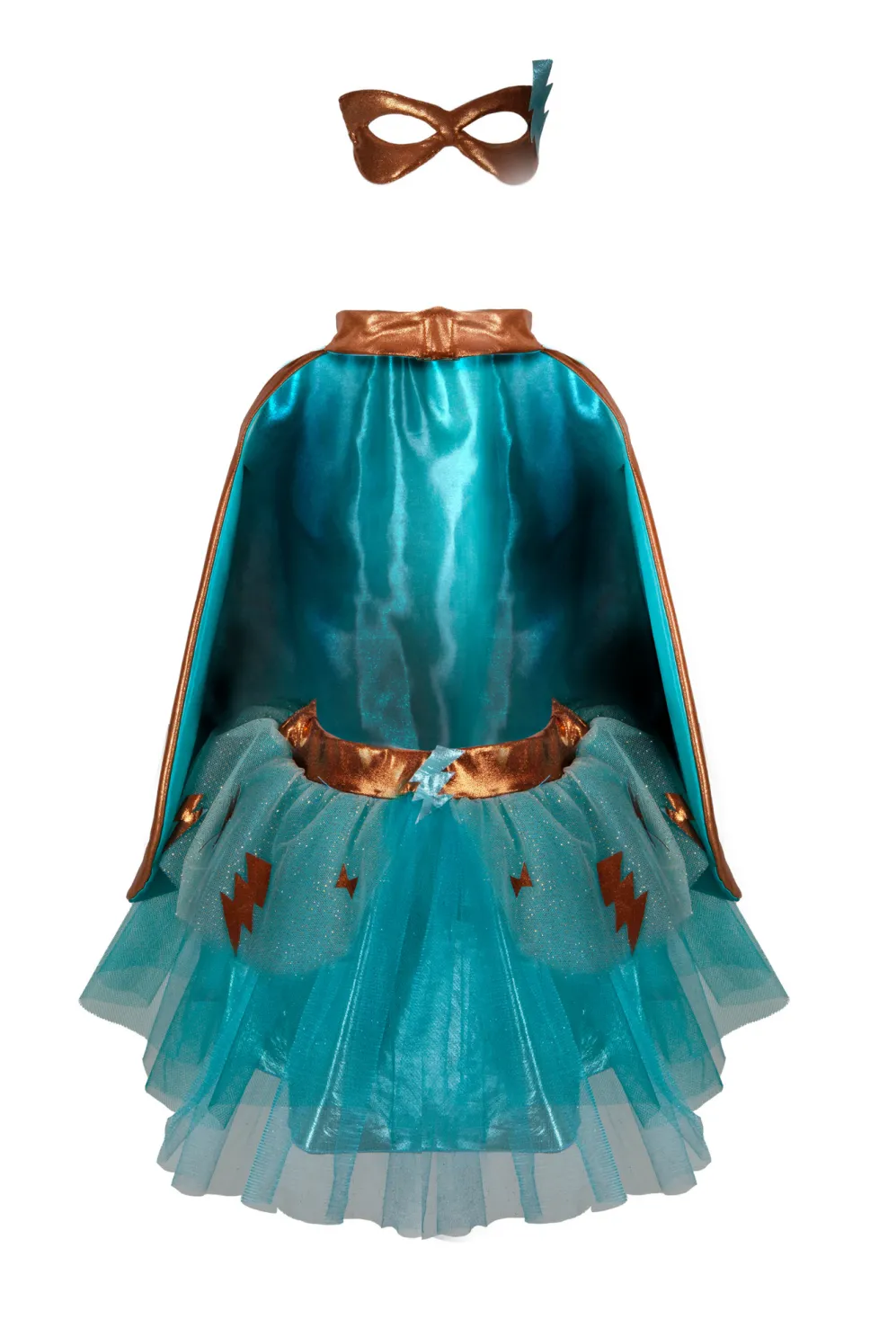 Great Pretenders Super Duper Tutu Cape & Mask Teal/Copper