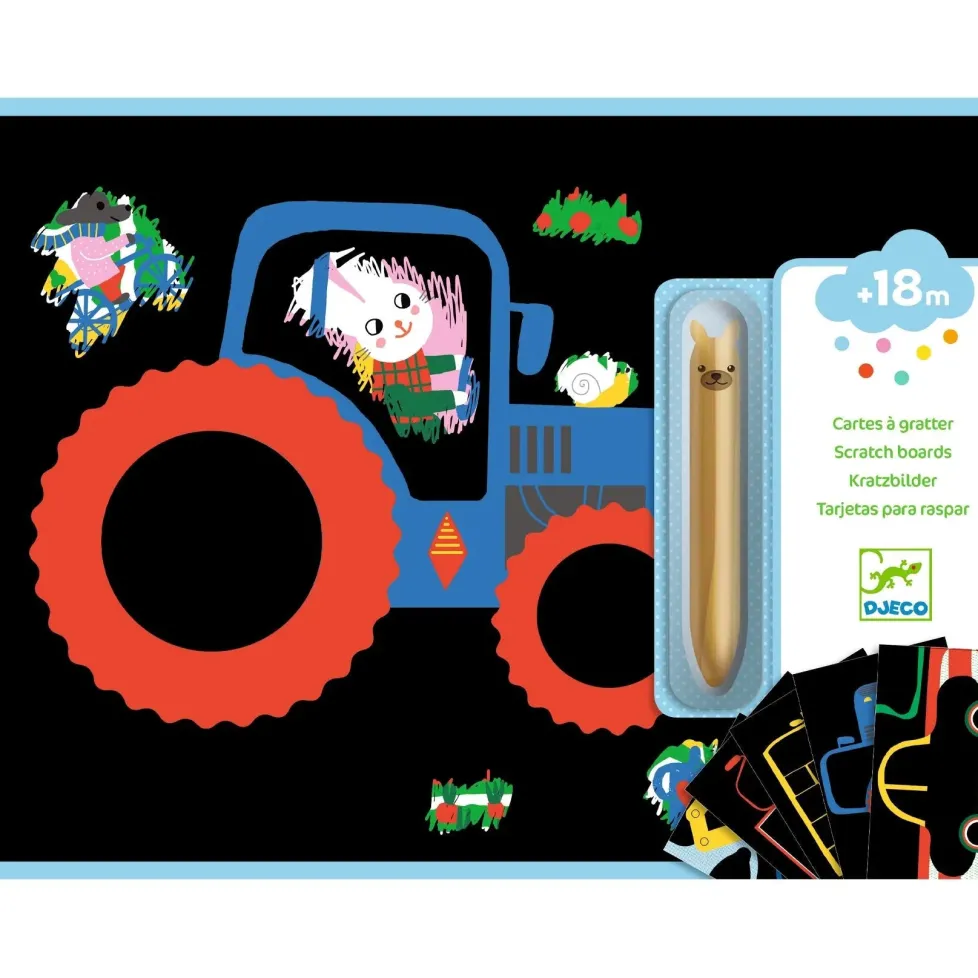 Djeco Scratch Cards Activity: Learning about Vehicles