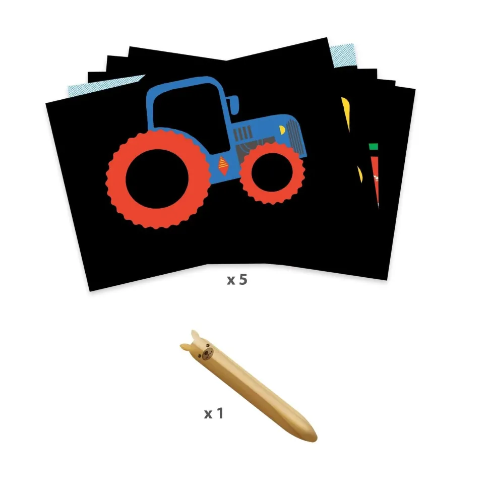 Djeco Scratch Cards Activity: Learning about Vehicles