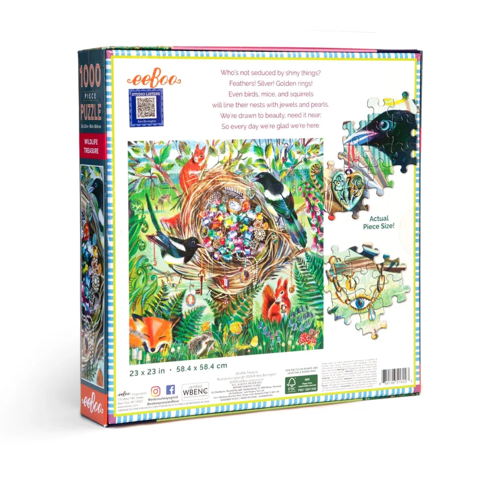 eeBoo 1000 Piece Puzzle Wildlife Treasure