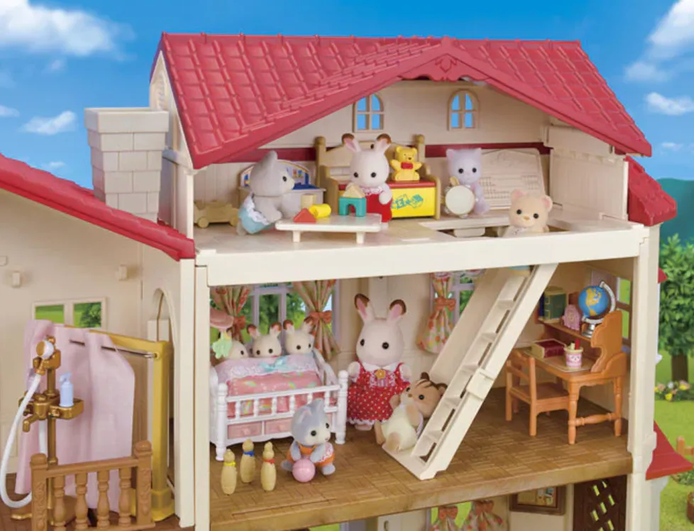 Calico Critters Red Roof Country Home Gift Set with Secret Attic Playroom