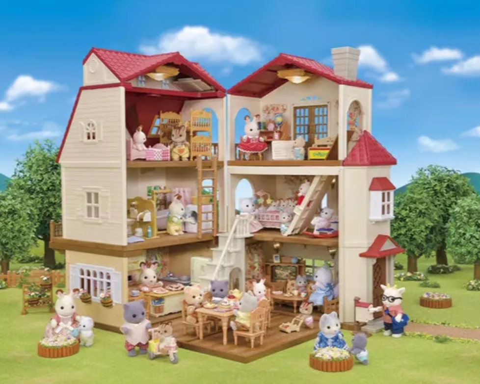 Calico Critters Red Roof Country Home Gift Set with Secret Attic Playroom