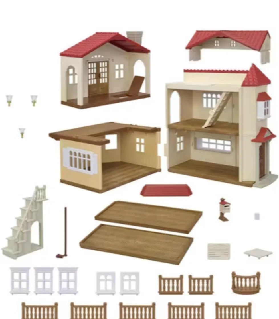 Calico Critters Red Roof Country Home Gift Set with Secret Attic Playroom