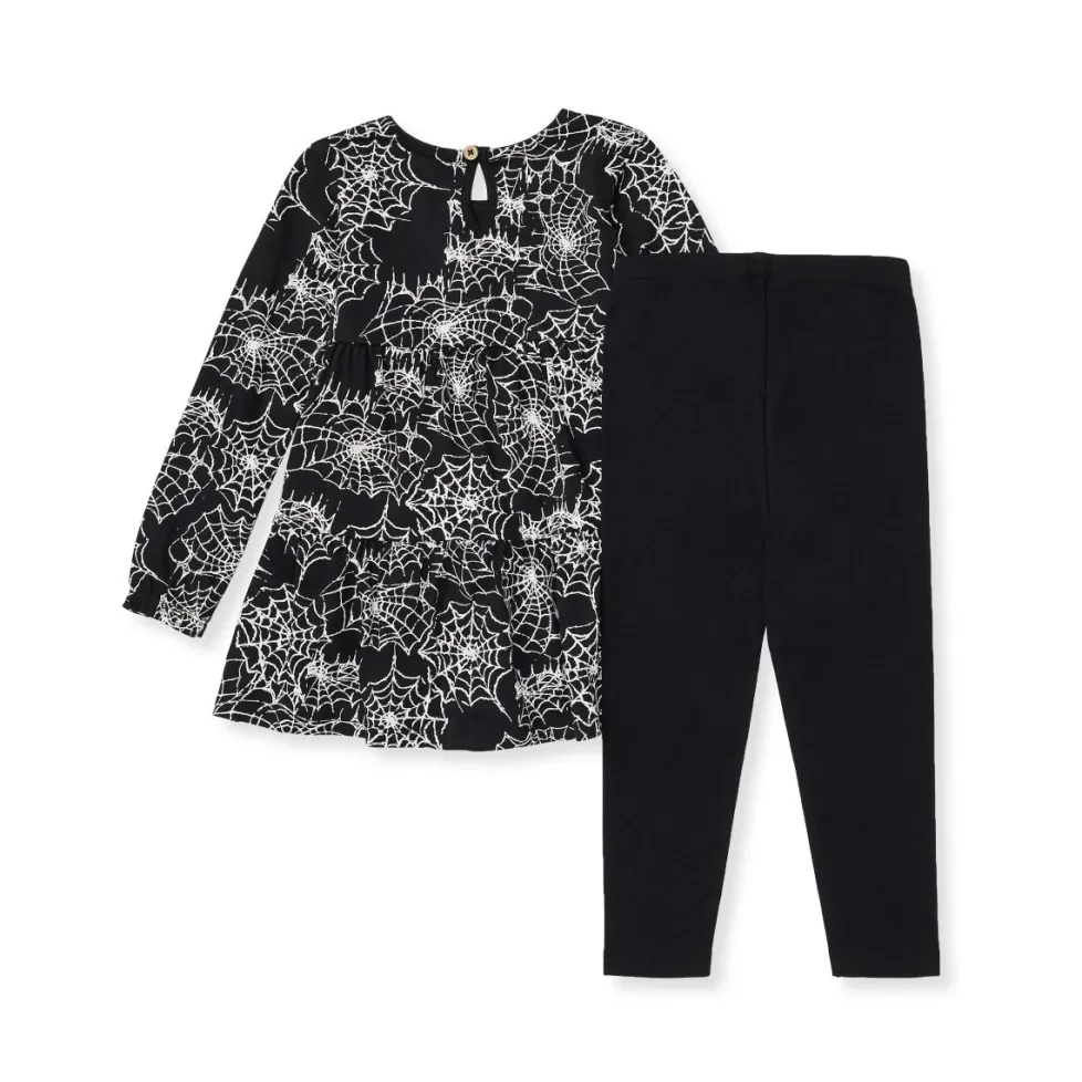 Burt's Bees Organic Baby Girl Spiderwebs Shirt and Pant Set
