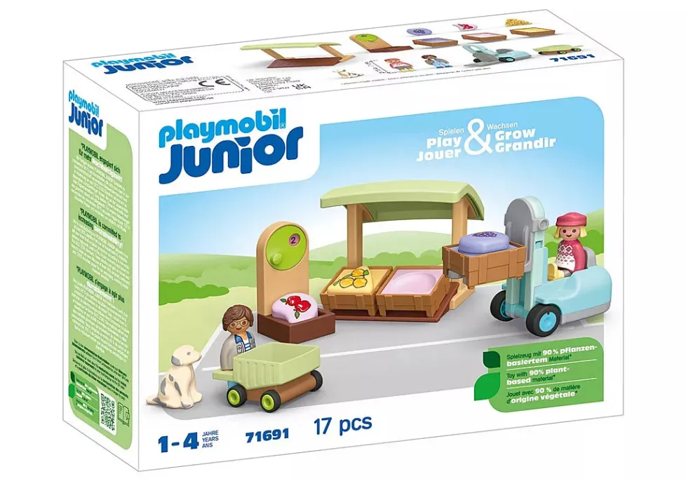 Playmobil Junior: Organic Market Stall & Forklift 71691