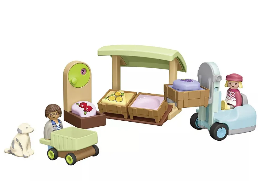 Playmobil Junior: Organic Market Stall & Forklift 71691