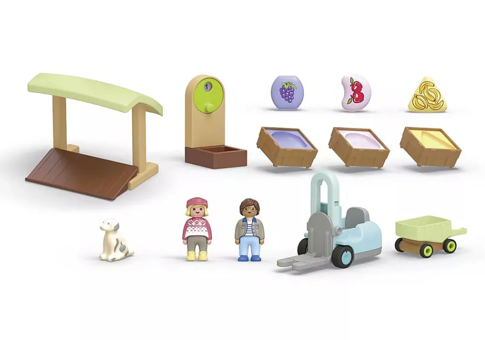 Playmobil Junior: Organic Market Stall & Forklift 71691