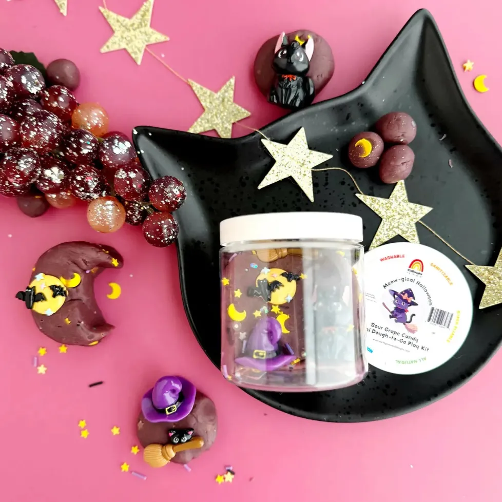 Earth Grown KidDough: Dough-to-Go Mewo-Gical Halloween Mini Play Kit