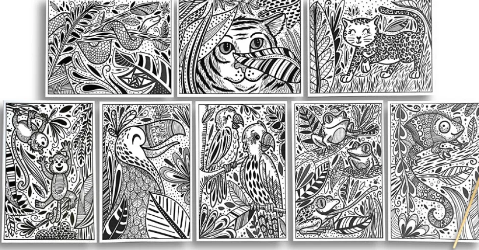 Ooly Hidden Colors Magic Paint Sheets: Magic Jungle