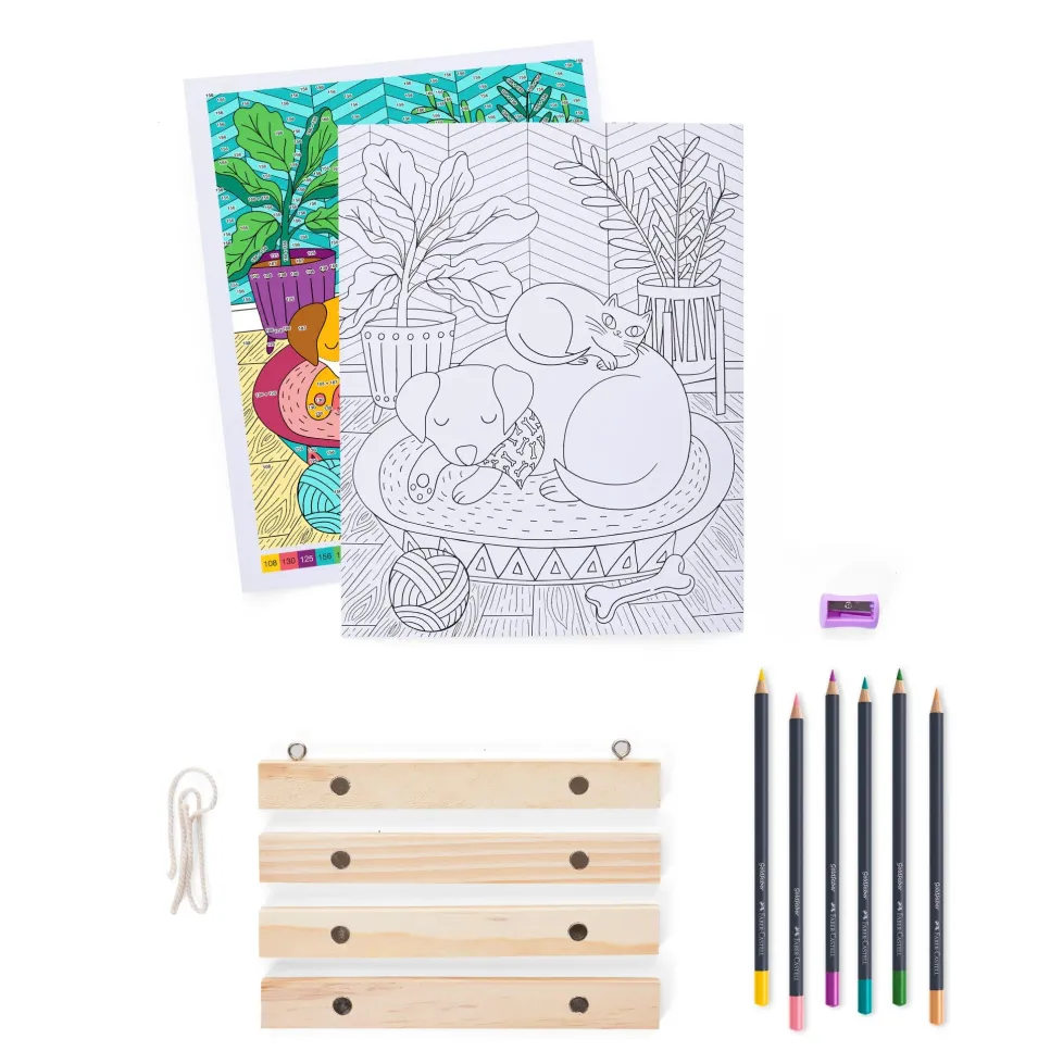 Faber-Castell Color by Number for Adults Wall Art: Pet Parents