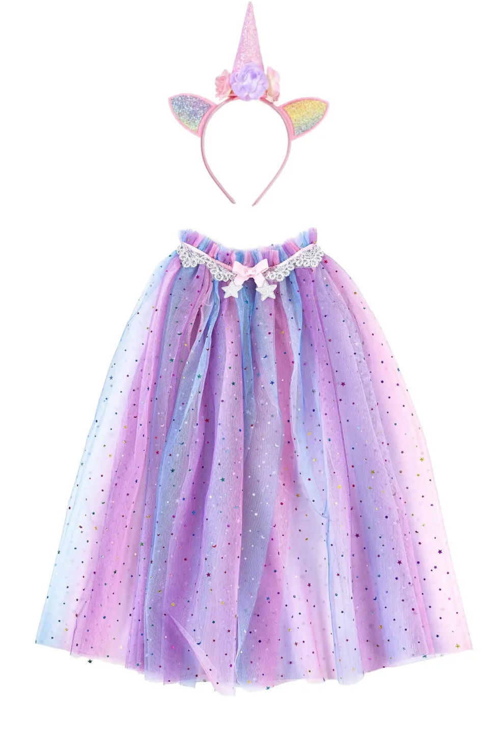 Great Pretenders Rainbow Unicorn Cape & Headband Size 4/6
