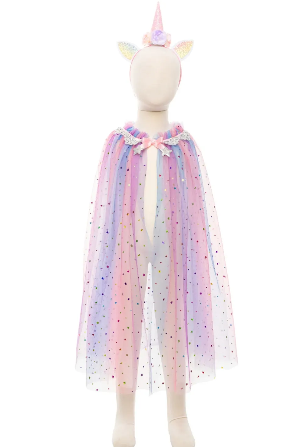 Great Pretenders Rainbow Unicorn Cape & Headband Size 4/6