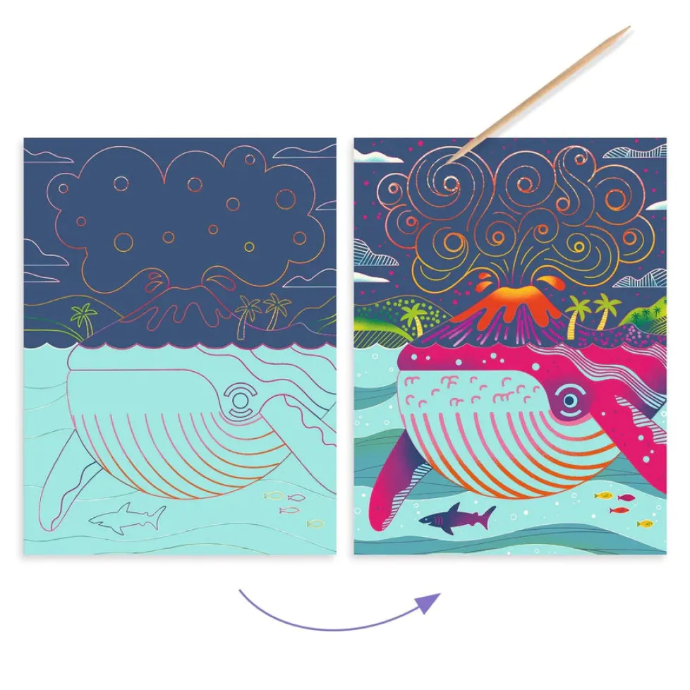 Djeco Scratch Card Activity Set: Topsy-Turvy