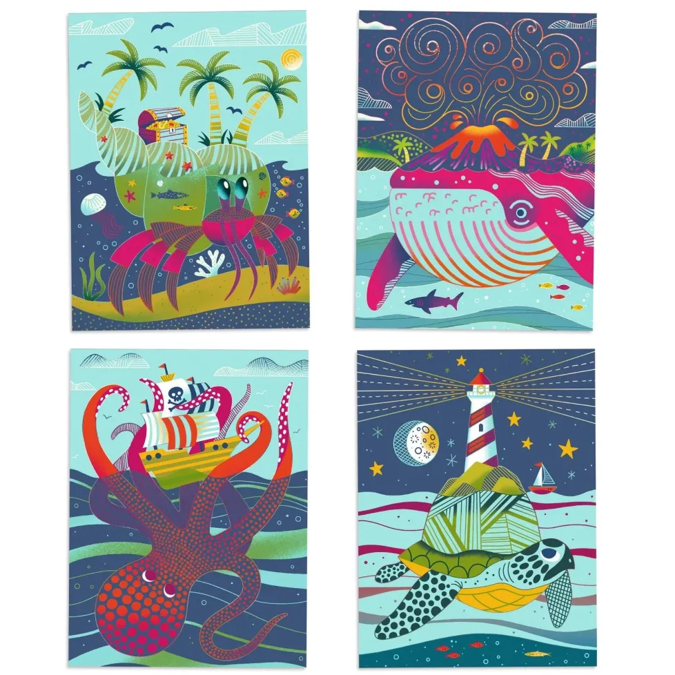 Djeco Scratch Card Activity Set: Topsy-Turvy