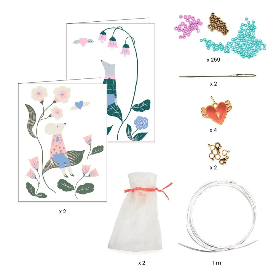 Djeco You & Me Jewelry Kit: Heart Heishi Beads & Jewelry
