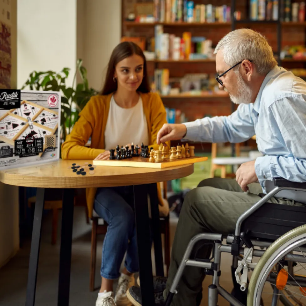 Rustik 3-in-1 Slingpuck/Shuffleboard/Chess/Checkers 3-in-1