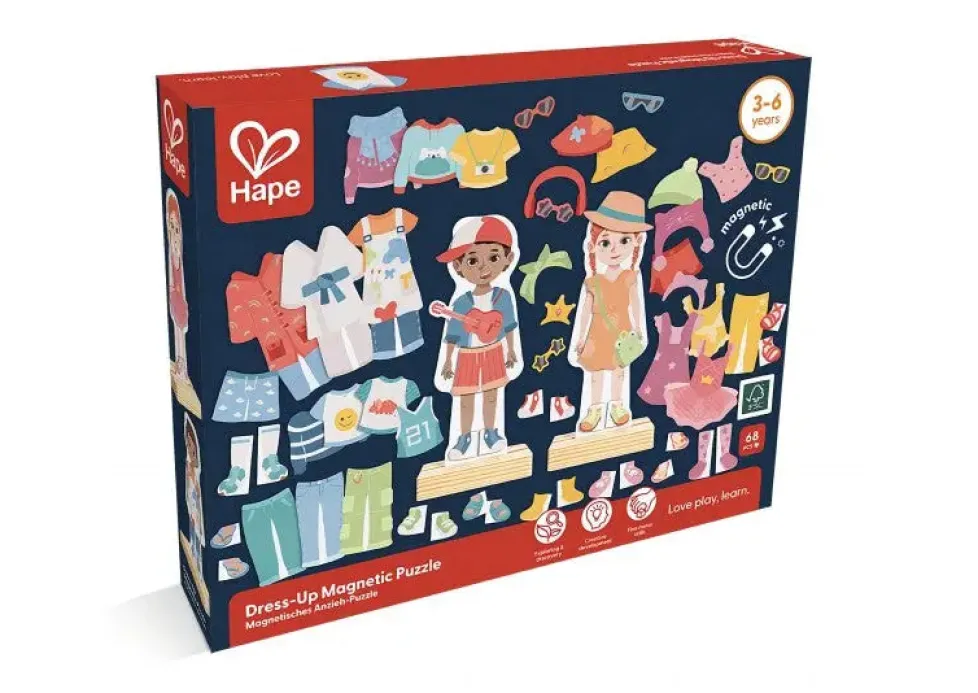 Hape Magnetic Seasons Dress Up Wooden Puzzle