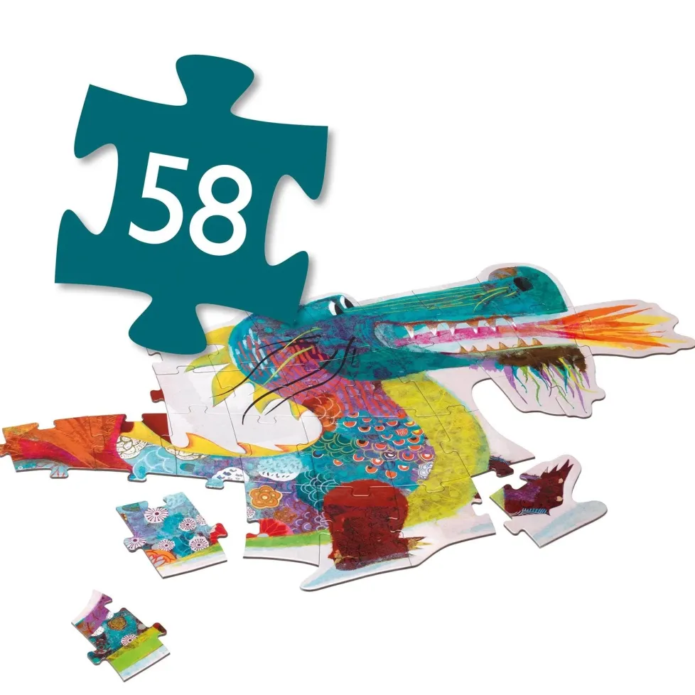 Djeco Giant Floor Puzzle 58 Piece: Leon the Dragon