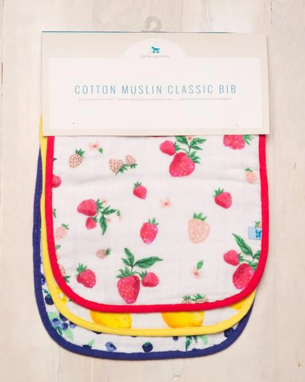 Little Unicorn Cotton Muslin Classic Bib Berry Lemonade