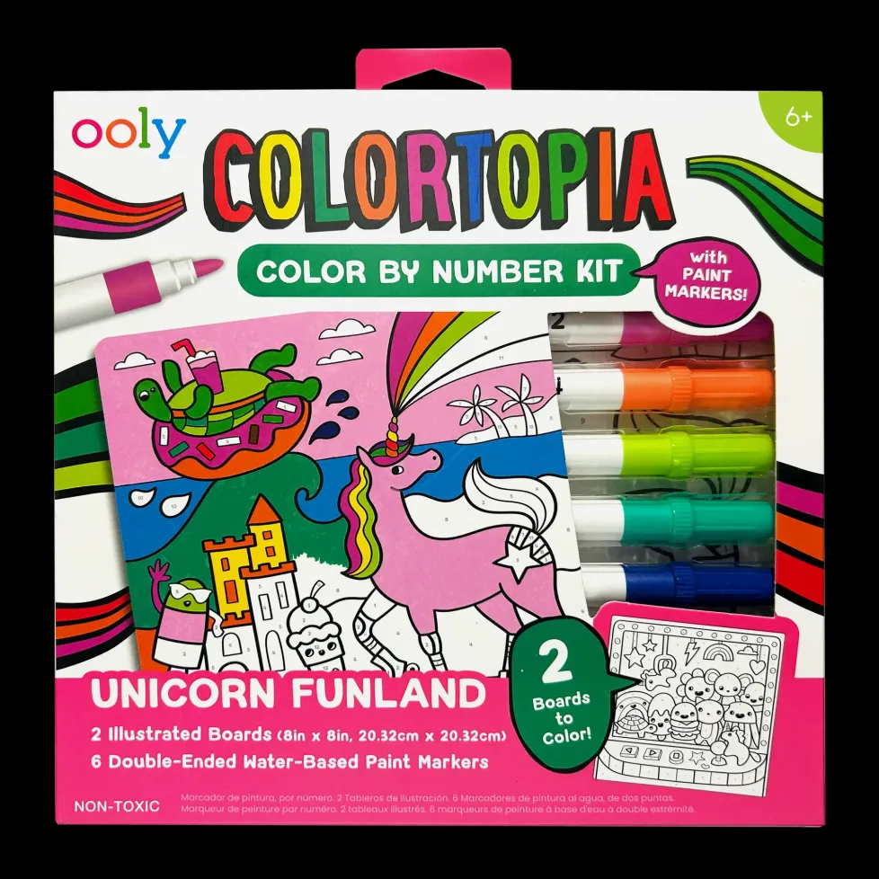 Ooly Colortopia Color By Number Paint Marker Kit - Unicorn Funland