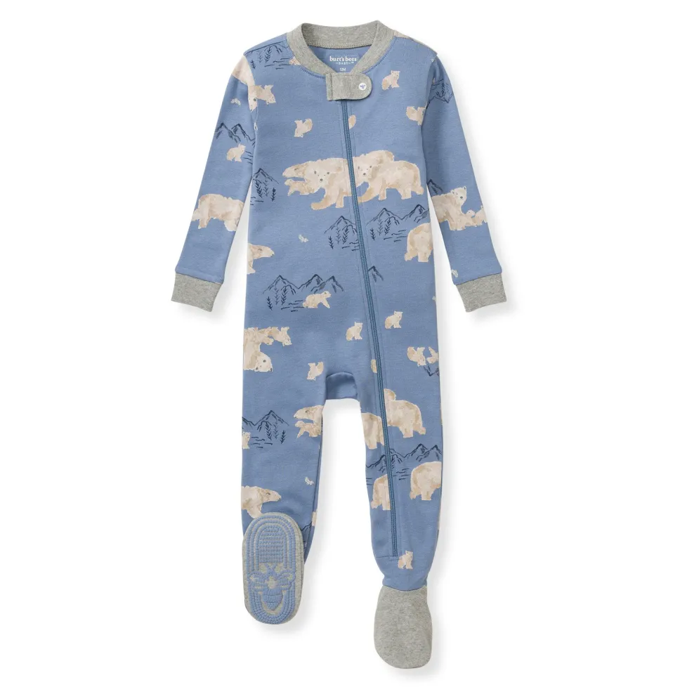 Burt's Bees Organic Baby One-Piece Sleeper Polar Mountain