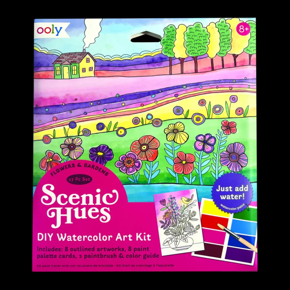 Ooly Scenic Hues DIY Watercolor Art Kit - Flowers and Gardens
