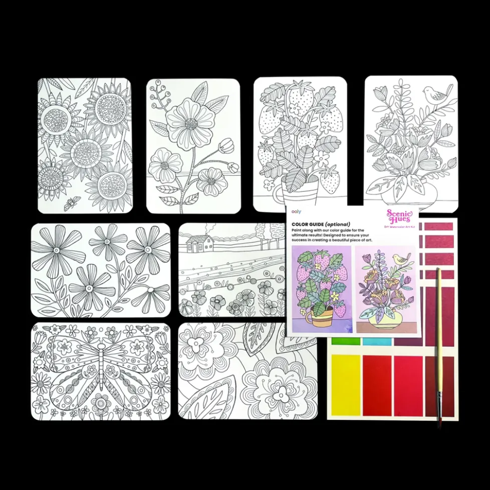 Ooly Scenic Hues DIY Watercolor Art Kit - Flowers and Gardens