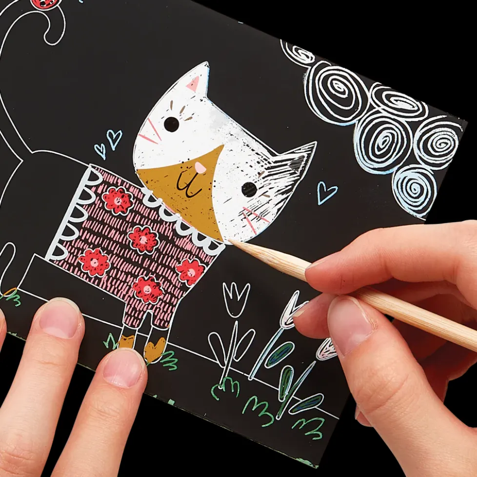 Ooly Scratch & Scribble Mini Scratch Art Kit - Cutie Cats