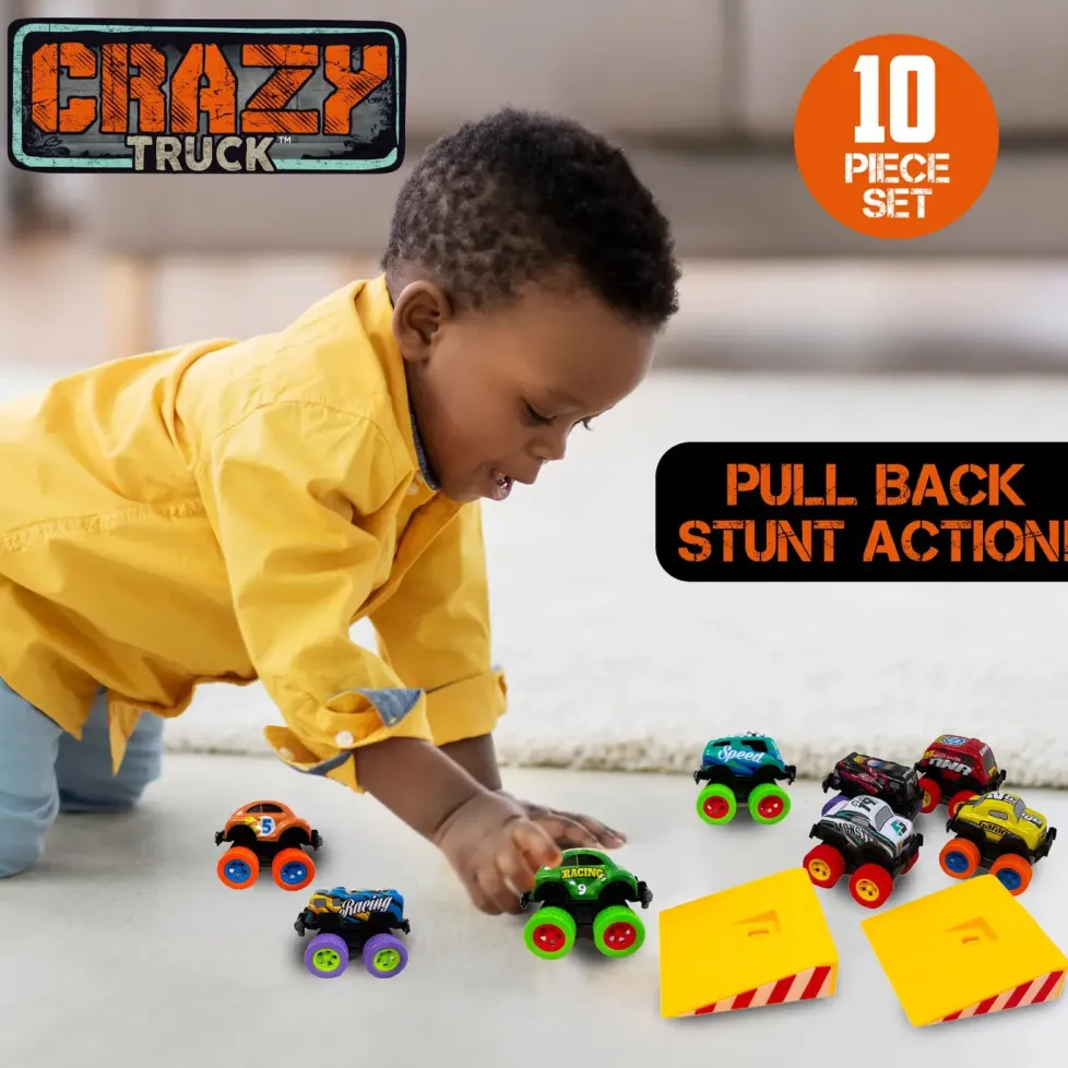 Thin Air Brands Crazy Truck Die Cast Trucks 10 piece set