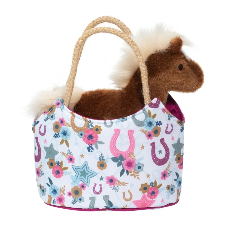 Douglas Sassy Pet Sak Boho Horseshoe with Chestnut Horse 6.5