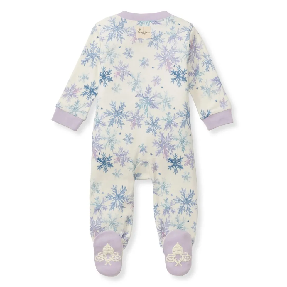 Burt's Bees Organic Baby One-Piece Sleep & Play Snowflake Flurries