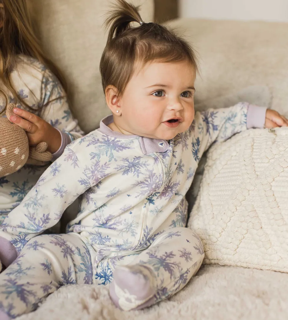 Burt's Bees Organic Baby One-Piece Sleep & Play Snowflake Flurries