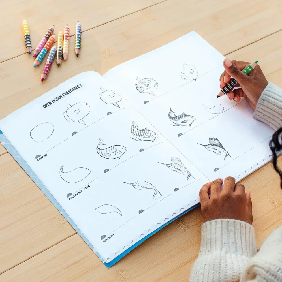 eeBoo Learn to Draw Under the Sea with Stickers