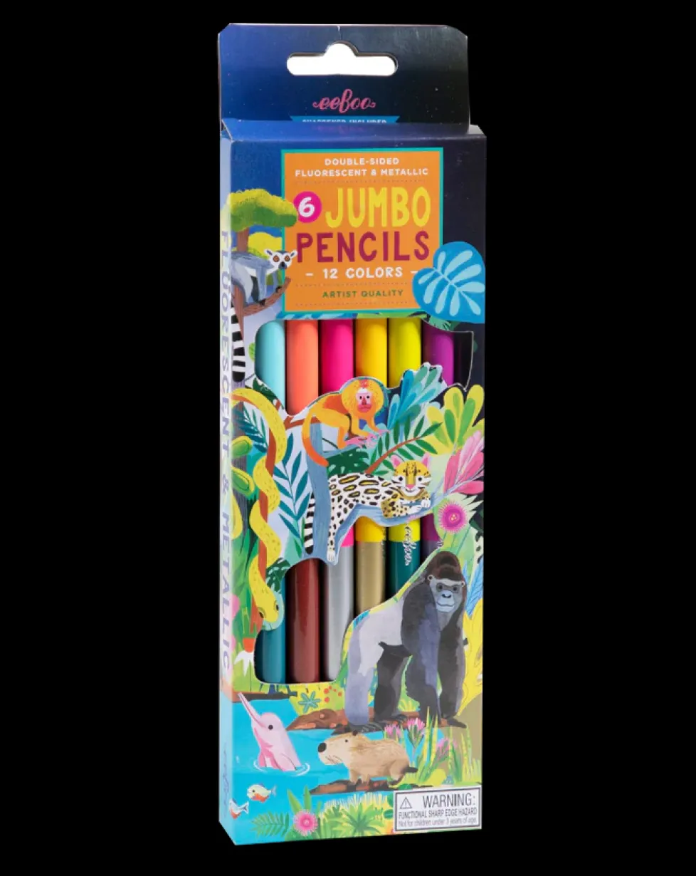eeBoo Rainforest Jumbo Double-Sided Colored Pencils