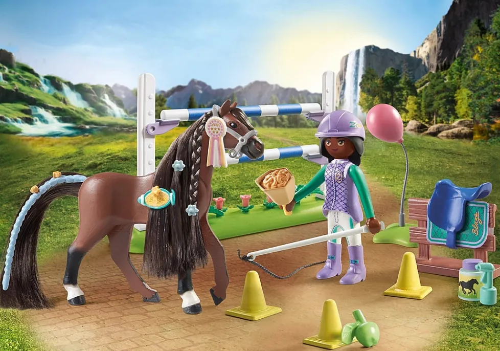 Playmobil Horses of Waterfall: Jumping Arena with Zoe and Blaze 71355
