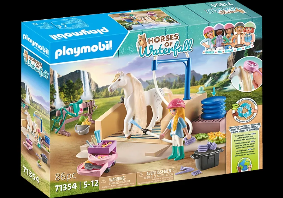 Playmobil Horses of Waterfall: Washing Station with Isabella and Lioness 71354