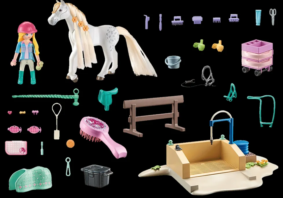 Playmobil Horses of Waterfall: Washing Station with Isabella and Lioness 71354