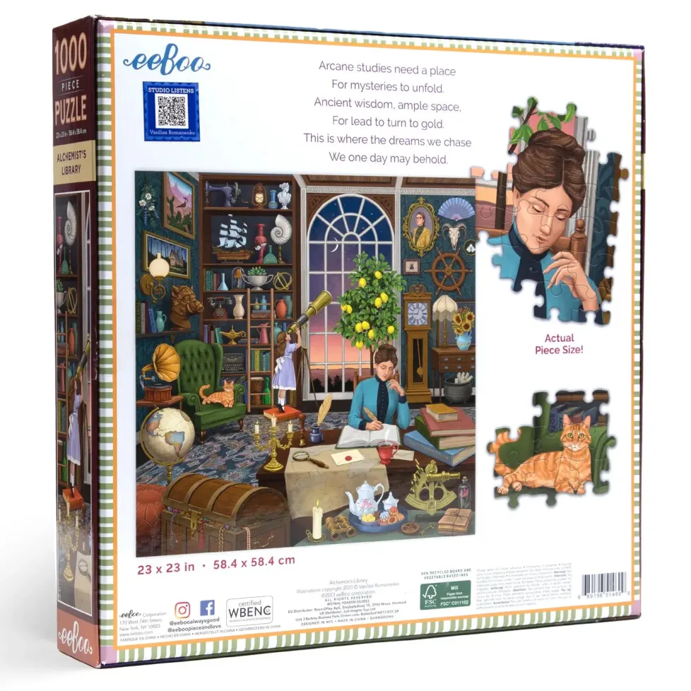 eeBoo 1000 Piece Puzzle Alchemist's Library
