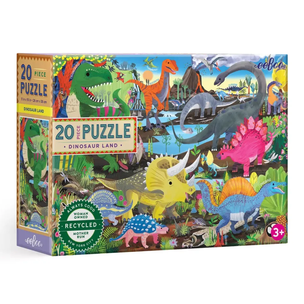 eeBoo 20 Piece Puzzle Dinosaur Land