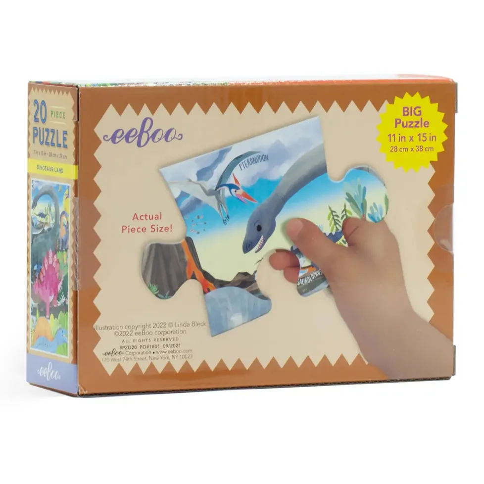 eeBoo 20 Piece Puzzle Dinosaur Land