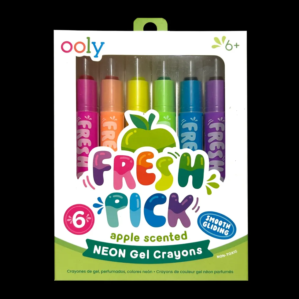 Ooly Fresh Pick Apple Scented Gel Crayons - Set of 6
