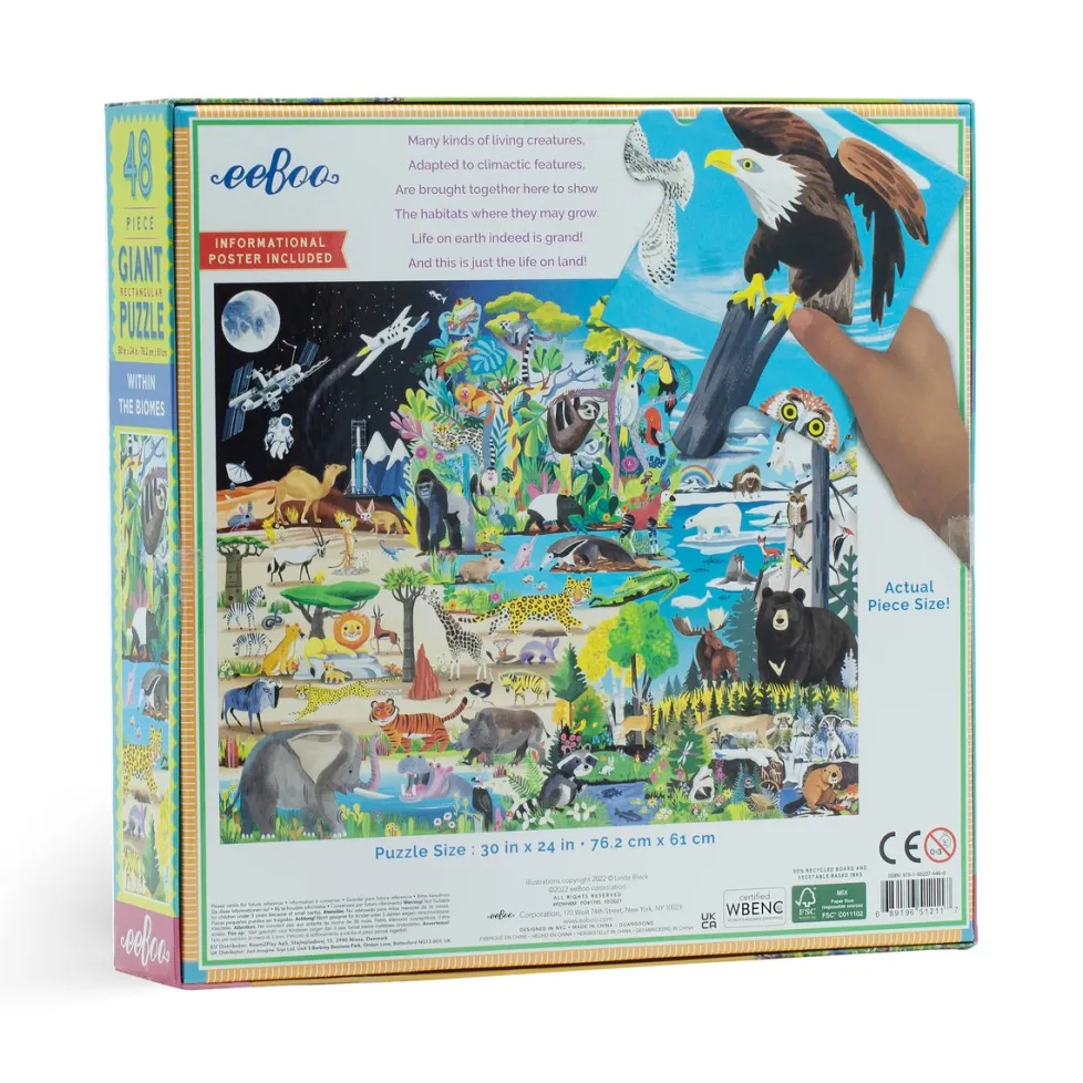 eeBoo 48 Piece Giant Puzzle Within the Biomes