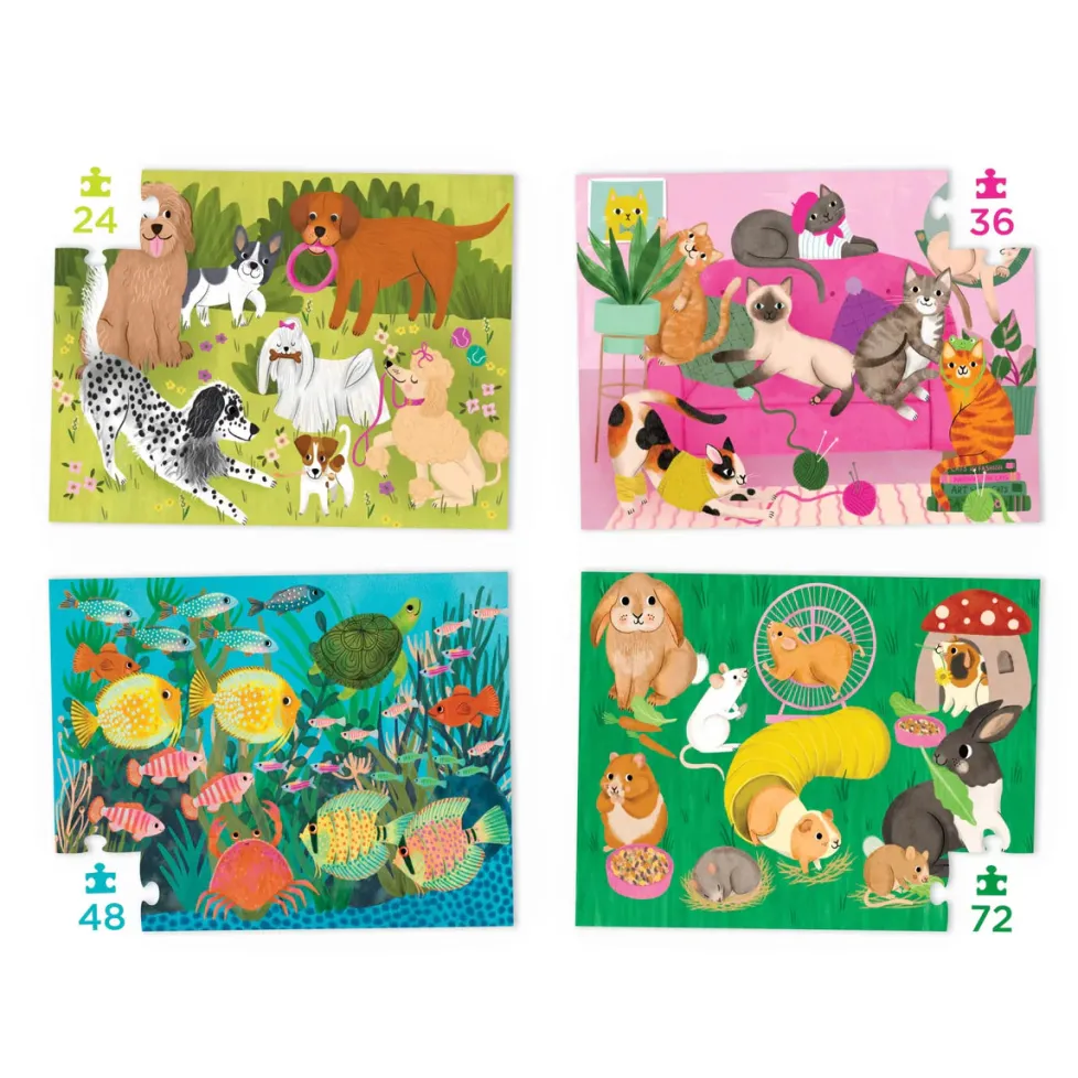 Crocodile Creek Four Puzzles: Playful Pets