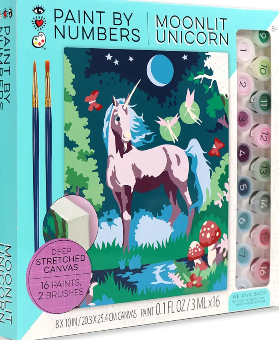 Bright Stripes iHeartArt Paint by Numbers: Moonlit Unicorn