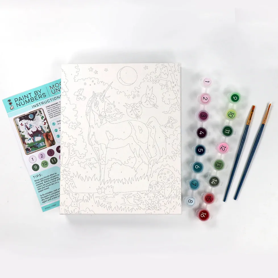 Bright Stripes iHeartArt Paint by Numbers: Moonlit Unicorn