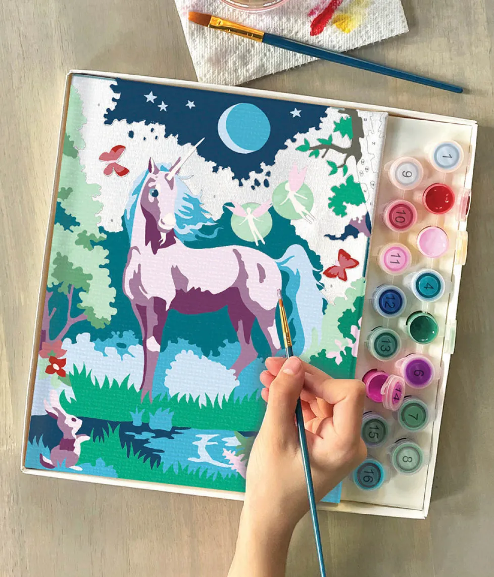 Bright Stripes iHeartArt Paint by Numbers: Moonlit Unicorn