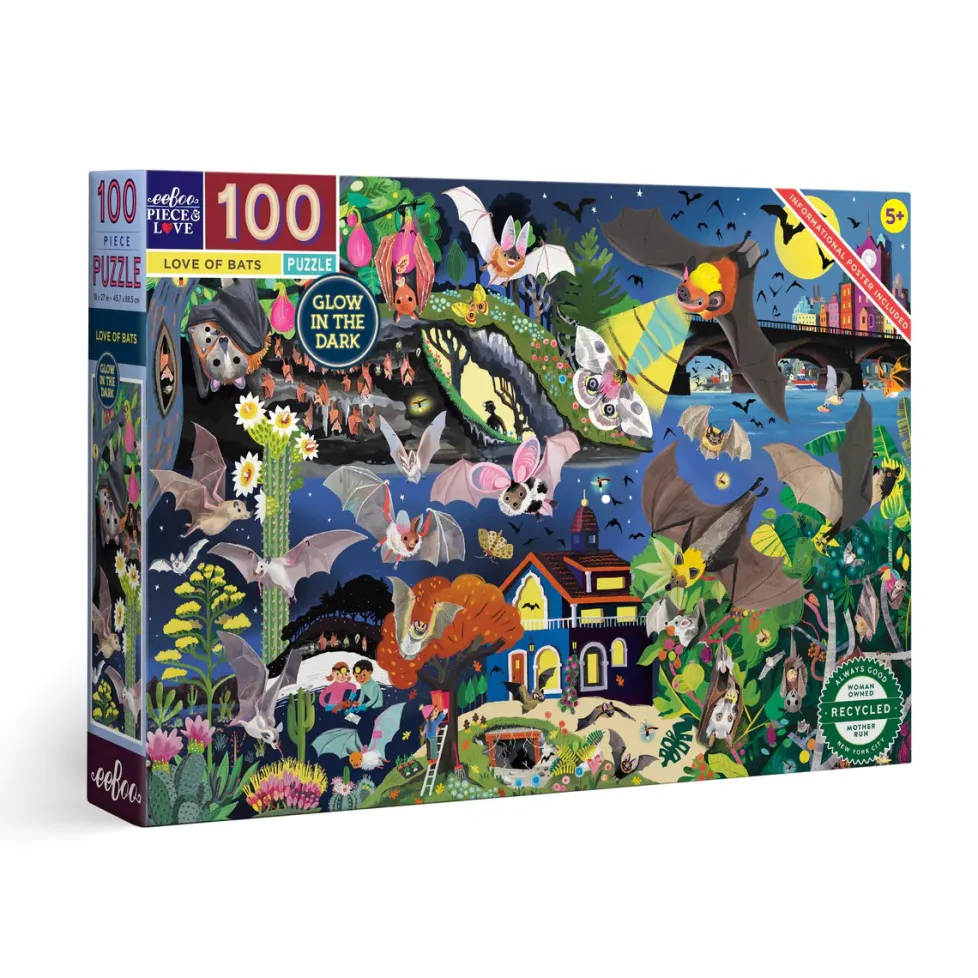 eeBoo 100 Piece Puzzle Love of Bats