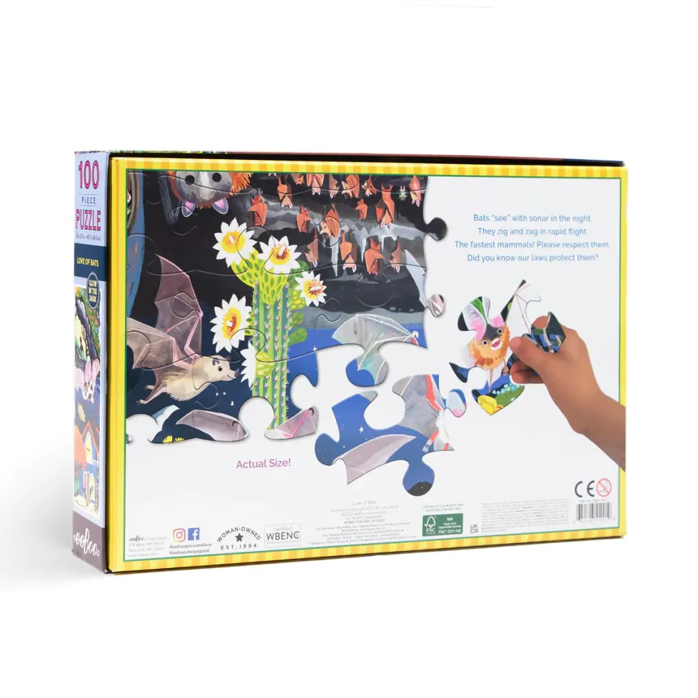 eeBoo 100 Piece Puzzle Love of Bats