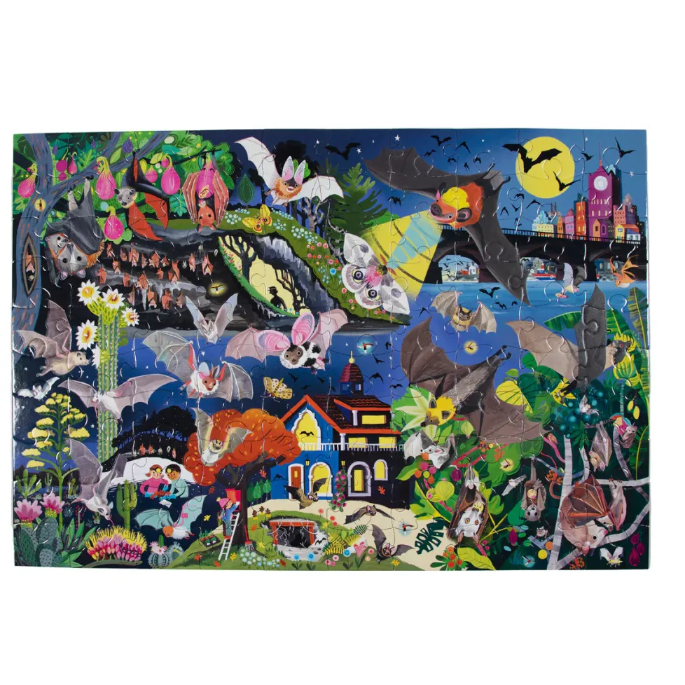 eeBoo 100 Piece Puzzle Love of Bats