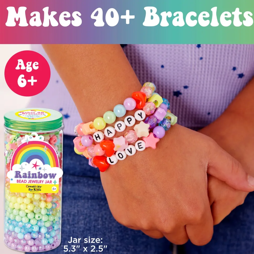 Creativity for Kids Bead Jewelry Jar: Rainbow